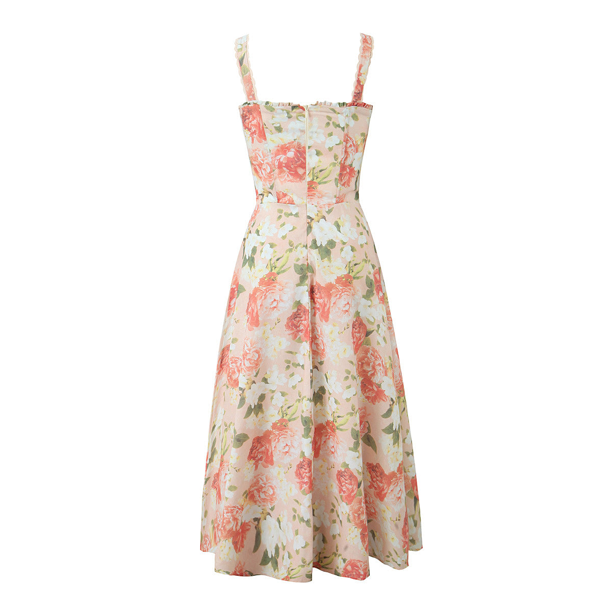 Cotton Mid Length Floral Sling Dress