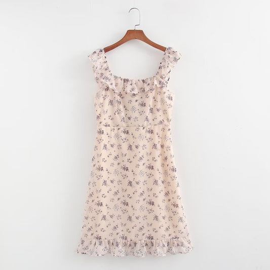 Autumn French Pastoral Lace Floral Dress