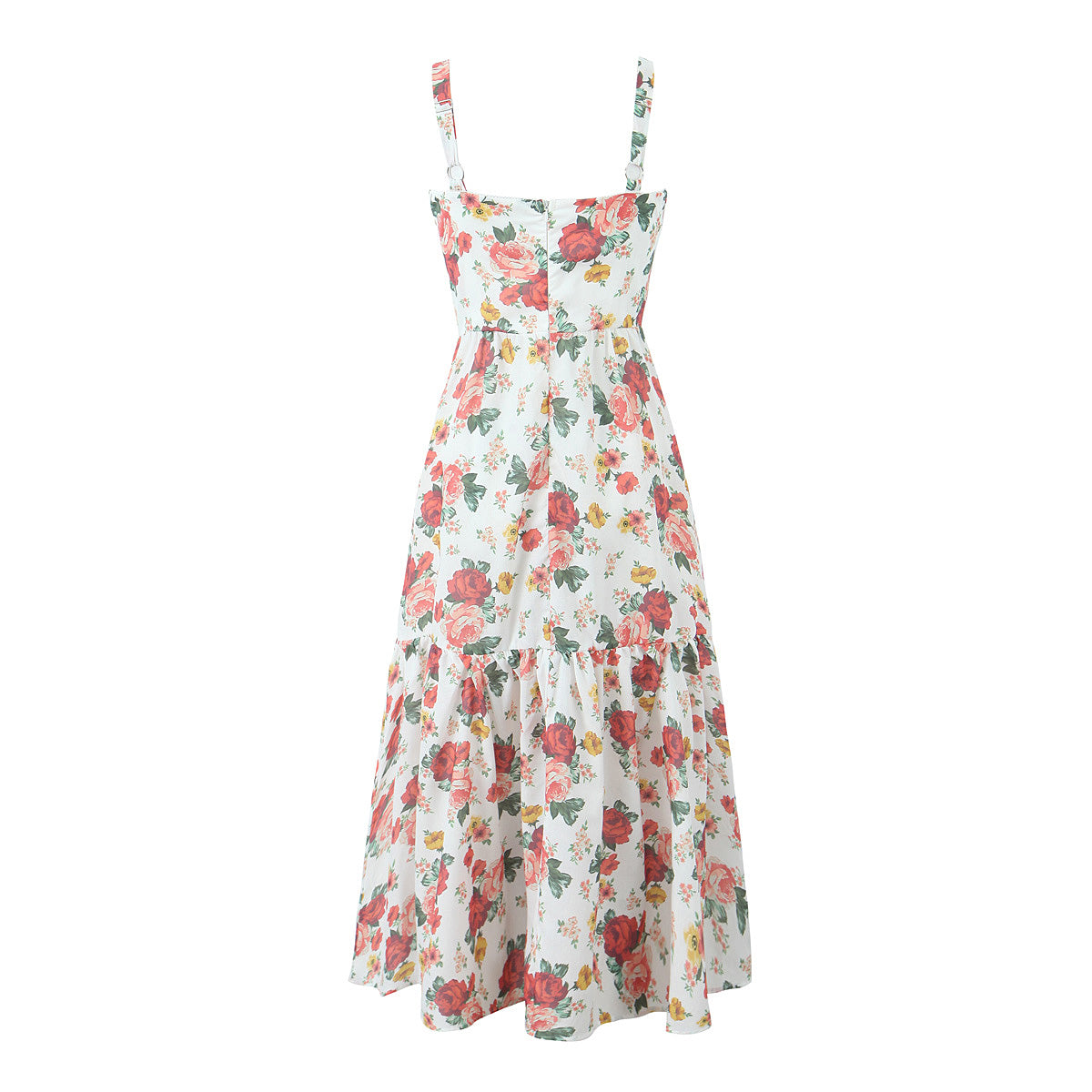 Floral Print French Waist Dress