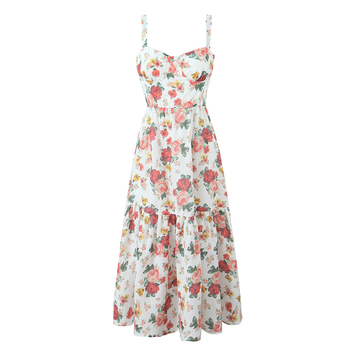 Floral Print French Waist Dress