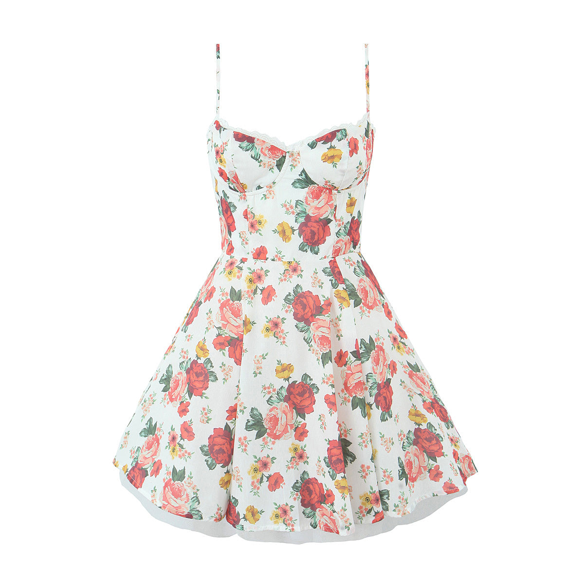 French Waist Three Dimensional Floral Dress