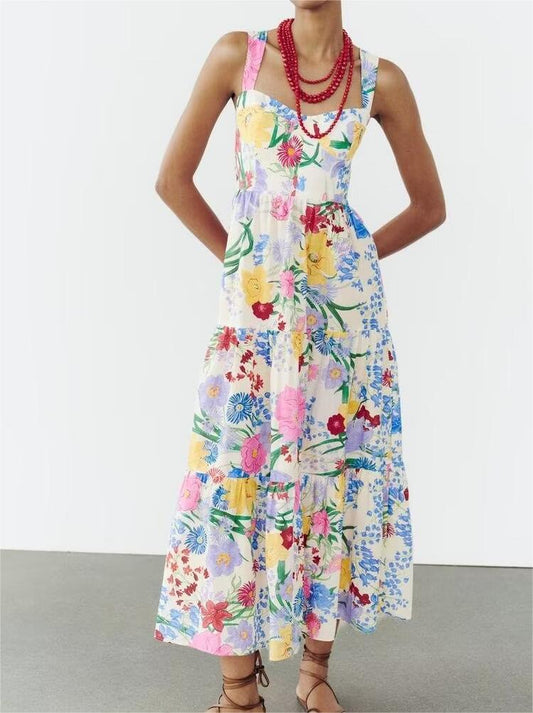 Floral Strap Maxi Dress