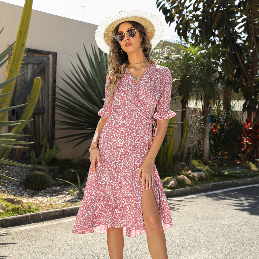 V Neck Floral Sundress