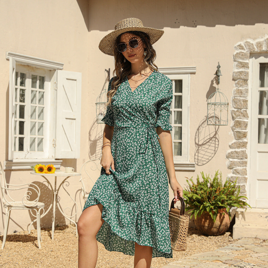 V Neck Floral Sundress