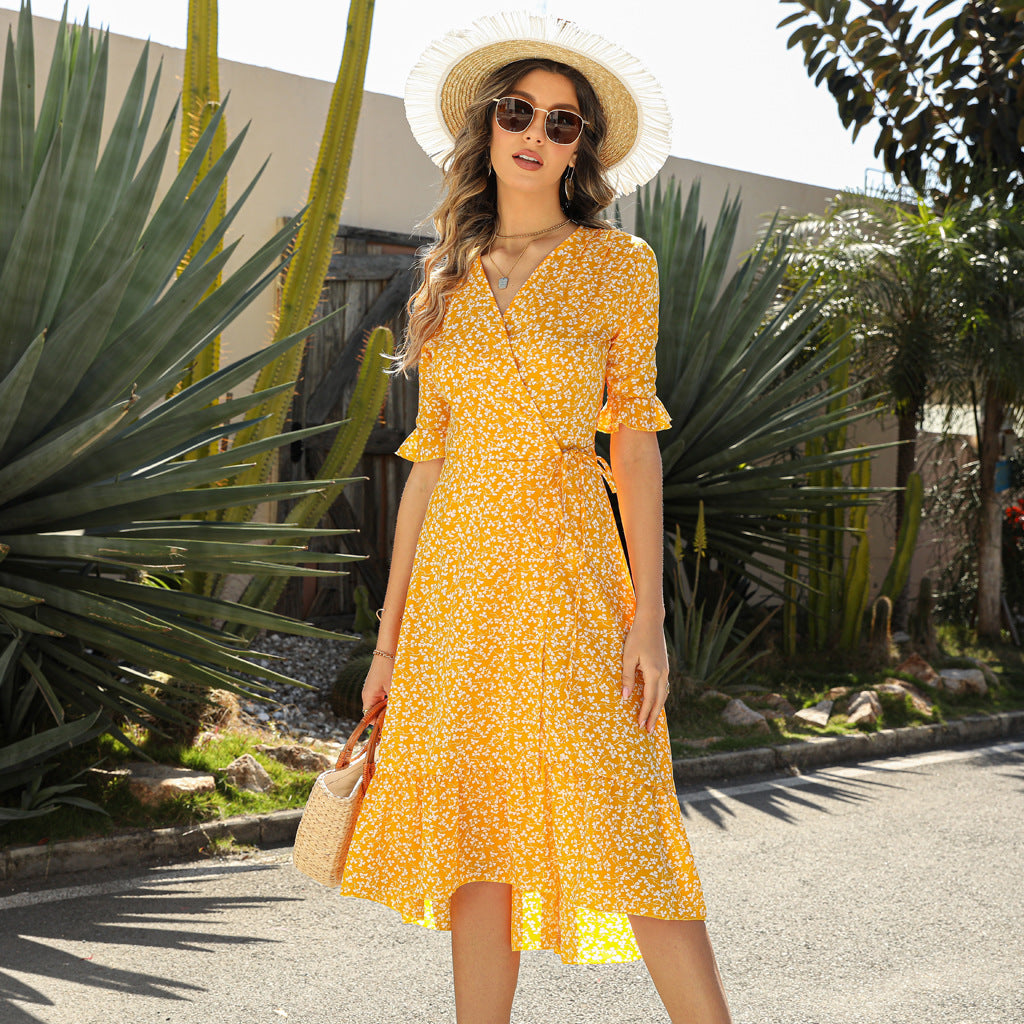 V Neck Floral Sundress